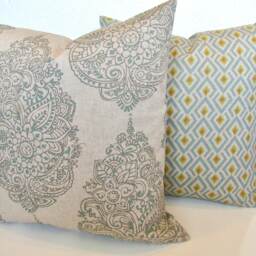 Sale Pillows Blue Decorative Throw Pillow Covers Orange 16 18 20x20 All Sizes Citron Green Grey Floral Decor Home - thumbnail 4