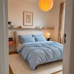 Sky Blue Waffle 100% Cotton Duvet Cover Set - thumbnail 2