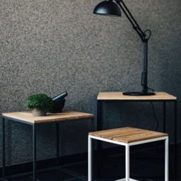 Set Of 3 Cube Side Tables, Wood & Metal, Minimalist Furniture - thumbnail 2