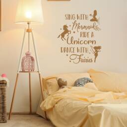 Mermaid Unicorn Fairy Nursery Wall Decal Girls Room Decor Ww204 - thumbnail 1