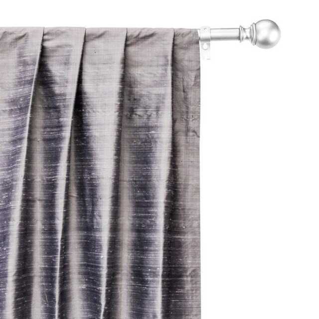 Silver Gray 100% Pure Silk Dupioni Curtain Panels - Rod Pocket, Grommet, Box Pleat, Three Pinch Tab Top & Plain Ring Top - image 1