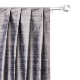 Silver Gray 100% Pure Silk Dupioni Curtain Panels - Rod Pocket, Grommet, Box Pleat, Three Pinch Tab Top & Plain Ring Top - thumbnail 1