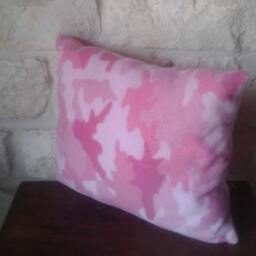 Pink Camo Fleece Throw Pillow Teen Girl Bedding - thumbnail 2