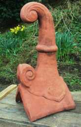 Scroll Roof Finial 90 Degree Angled Victorian Style Ridge Tile - thumbnail 1