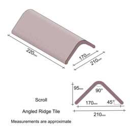 Scroll Roof Finial 90 Degree Angled Victorian Style Ridge Tile - thumbnail 2