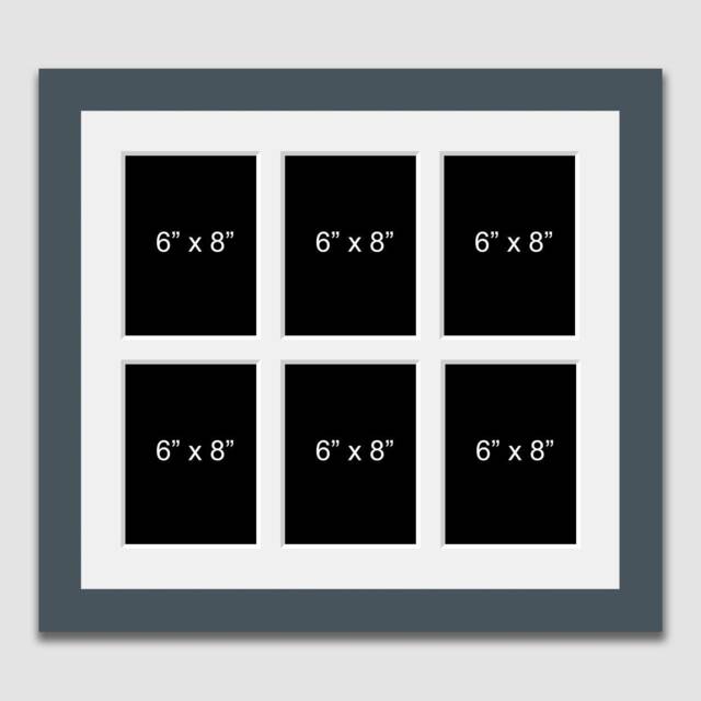 Frame For 6 - 6x8 Photos - Multi Photo in A Dark Grey Wooden - image 1