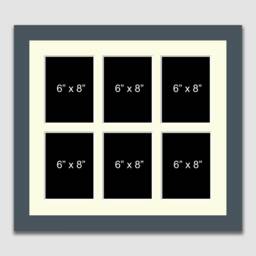 Frame For 6 - 6x8 Photos - Multi Photo in A Dark Grey Wooden - thumbnail 2