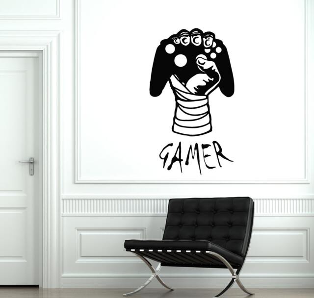 Wall Vinyl Decal Gamer Gaming Joysticks Computer 2056Di - image 1