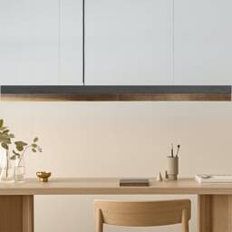 Pendant Lamp - Dark Concrete & Walnut Dining Room Gantlights Led - thumbnail 2