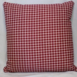 Blue Cotton Cowboy Print & Tan Leather Pillow - thumbnail 3