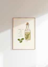 Heaps Of The Good Olive Oil Print - Greek Greece Poster Euro Summer Wall Art Mamma Mia Abba Lover Food Lovers - thumbnail 1