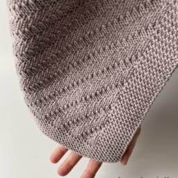 Handmade Merino Baby Blanket Knit Off White Blanket - 25x30 - thumbnail 3