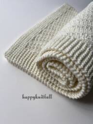 Handmade Merino Baby Blanket Knit Off White Blanket - 25x30