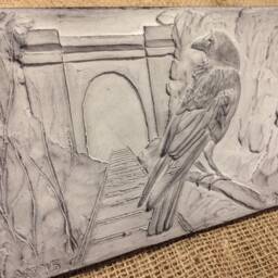 Crow Sculpture, Composite Stone, Crow Garden Plaque, Bird Art, Ornament, Gifts For Gardeners, Sculptures Outdoors - thumbnail 3