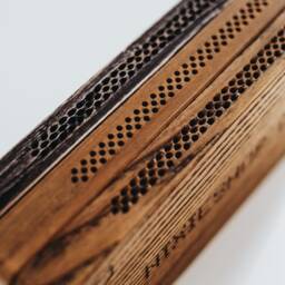 In-14 Nixie Clock in Slim Perforated Wooden Case With Clear Plastic Top Cover - thumbnail 4