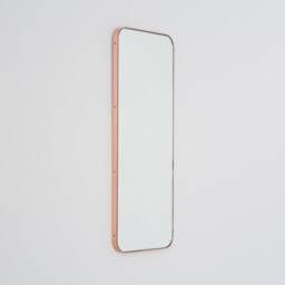 Quadris??? Modern Rectangular Mirror With Copper Frame, Customisable - thumbnail 1