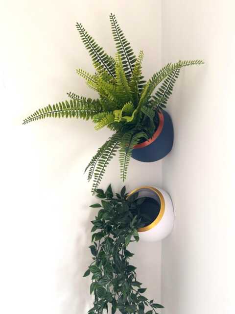 Spherical Corner Planter Two-Tone Wall-Mounted Plant Pot - image 1