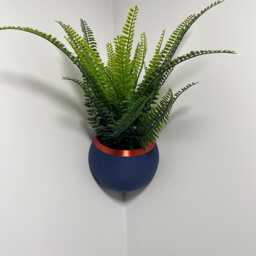 Spherical Corner Planter Two-Tone Wall-Mounted Plant Pot - thumbnail 2