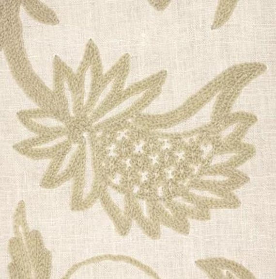 Amagansett Linen Crewel in Ecru - One Pillow - image 1