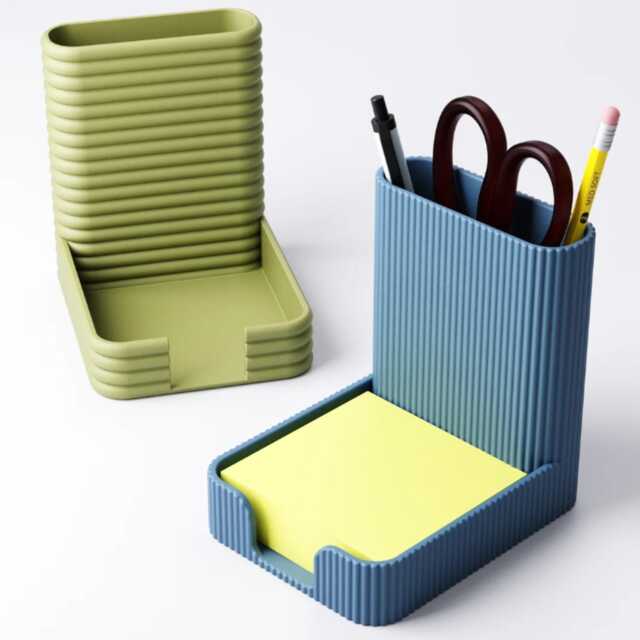 Textured Desk Organiser - Pen Pot & Sticky Note Holder - image 1