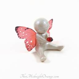 Ladybug Clay Baby Angel Sculpture Sympathy Gift - thumbnail 2