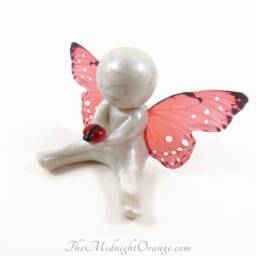 Ladybug Clay Baby Angel Sculpture Sympathy Gift - thumbnail 4