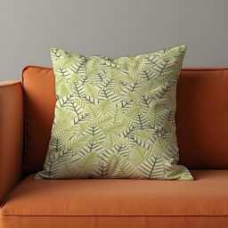 Green Leaf Cushion Cover, Botanical Throw Pillowcase, Nature Inspired Pattern Sofa Case - thumbnail 4