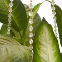 Plantalier-Clear Beaded Plant Hanger-Sparkly Faceted Beads-(No Pot/Plant Incl New More Fun Than Macram?? - thumbnail 1
