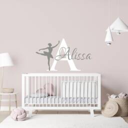 Ballerina Wall Decal Girl Name Dancing Nursery Ballet Dance Vinyl Decals Sticker Custom Personalized Girls Bedroom Decor Room X272 - thumbnail 3