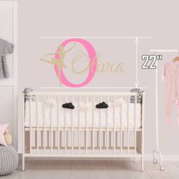 Ballerina Wall Decal Girl Name Dancing Nursery Ballet Dance Vinyl Decals Sticker Custom Personalized Girls Bedroom Decor Room X272 - thumbnail 2
