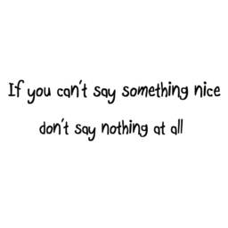 Kids Room Wall Art Decal - If You Cant Say Something Nice, Don't Nothing At All Vinyl Sticker Quote Vwaq - thumbnail 2