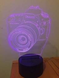 Canon Camera Lamp Personalized 3D Illusion Smart App Control Night Light Bluetooth, Music, 7&16M Color Mobile App Handmade in UK