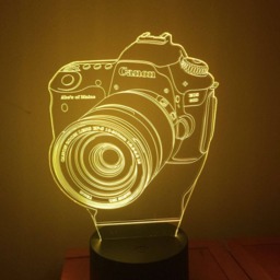 Canon Camera Lamp Personalized 3D Illusion Smart App Control Night Light Bluetooth, Music, 7&16M Color Mobile App Handmade in UK - thumbnail 3