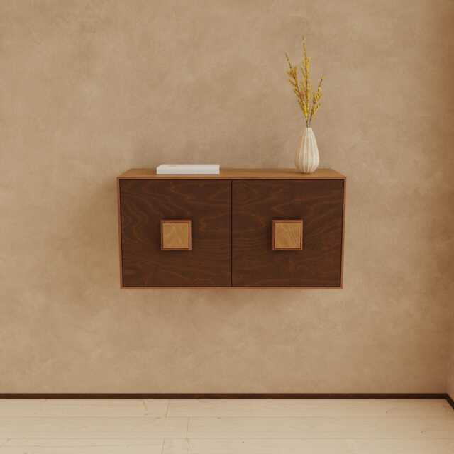 Handmade Birch Plywood Floating Cabinet Mid-Century Modern Japandi Console - image 1