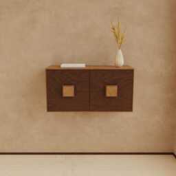 Handmade Birch Plywood Floating Cabinet Mid-Century Modern Japandi Console - thumbnail 1