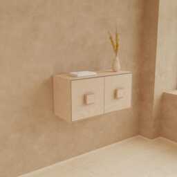 Handmade Birch Plywood Floating Cabinet Mid-Century Modern Japandi Console - thumbnail 3