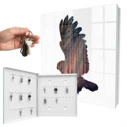 Forest Bird Key Cabinet For Home, Brown Box Wall, Illustrative Nature, Lovers Of Nature & Art - thumbnail 2