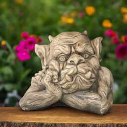 Concrete Gargoyle Statue Stone Mythical Creature Figurine Cement Troll Sculpture Fantasy Garden Ornament Gothic Decor Gift Lawn Decoration - thumbnail 1