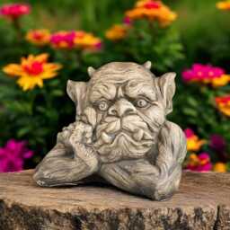 Concrete Gargoyle Statue Stone Mythical Creature Figurine Cement Troll Sculpture Fantasy Garden Ornament Gothic Decor Gift Lawn Decoration - thumbnail 2