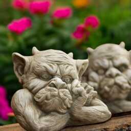 Concrete Gargoyle Statue Stone Mythical Creature Figurine Cement Troll Sculpture Fantasy Garden Ornament Gothic Decor Gift Lawn Decoration - thumbnail 4
