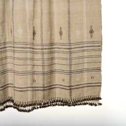 Tan Plaid Indian Wool Throw Blanket, Handwoven Couch Coverlet With Farmhouse Bed Accent - Tanishq - thumbnail 2