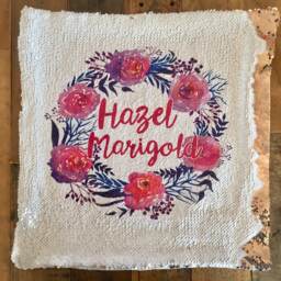 Kids Pillow, Custom Name Sequin Pillow, Gold Baby Girl Shower Gift, Throw Girls Room - thumbnail 3