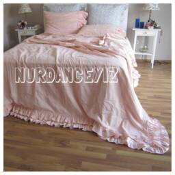 Ruffle Linen Duvet Cover - Linen Bedding- Shabby Chic Bedding Romantic Ruffled, Oversize Duvet Cover King 120x120 120x98-Queen-Nurdanceyiz - thumbnail 2