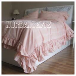 Ruffle Linen Duvet Cover - Linen Bedding- Shabby Chic Bedding Romantic Ruffled, Oversize Duvet Cover King 120x120 120x98-Queen-Nurdanceyiz - thumbnail 4