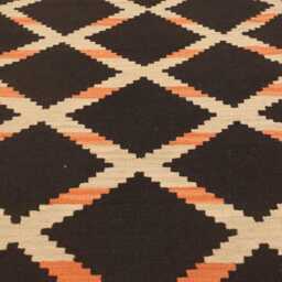 Handmade Wool Kilim Rug Geometric Flatweave Runner - thumbnail 2