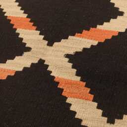 Handmade Wool Kilim Rug Geometric Flatweave Runner - thumbnail 3