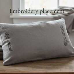 Personalized Embroidered Linen Pillow Covers, Couple Set Of 2 - thumbnail 4