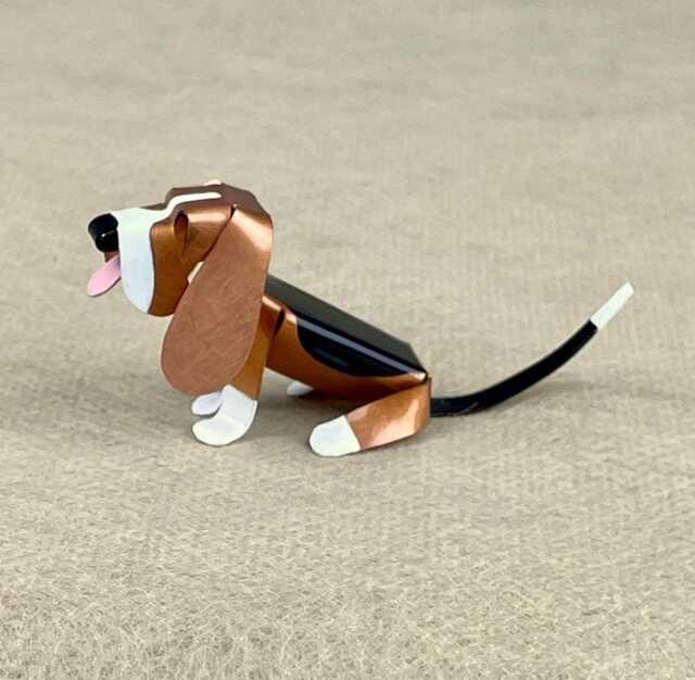 Basset Hound Handmade Copper Puppy Miniature Sculpture, Collectible Figurine - image 1