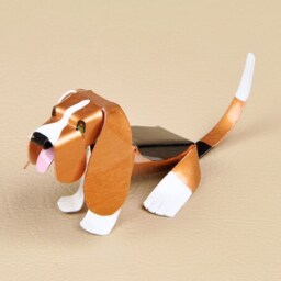 Basset Hound Handmade Copper Puppy Miniature Sculpture, Collectible Figurine - thumbnail 2