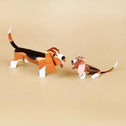 Basset Hound Handmade Copper Puppy Miniature Sculpture, Collectible Figurine - thumbnail 4